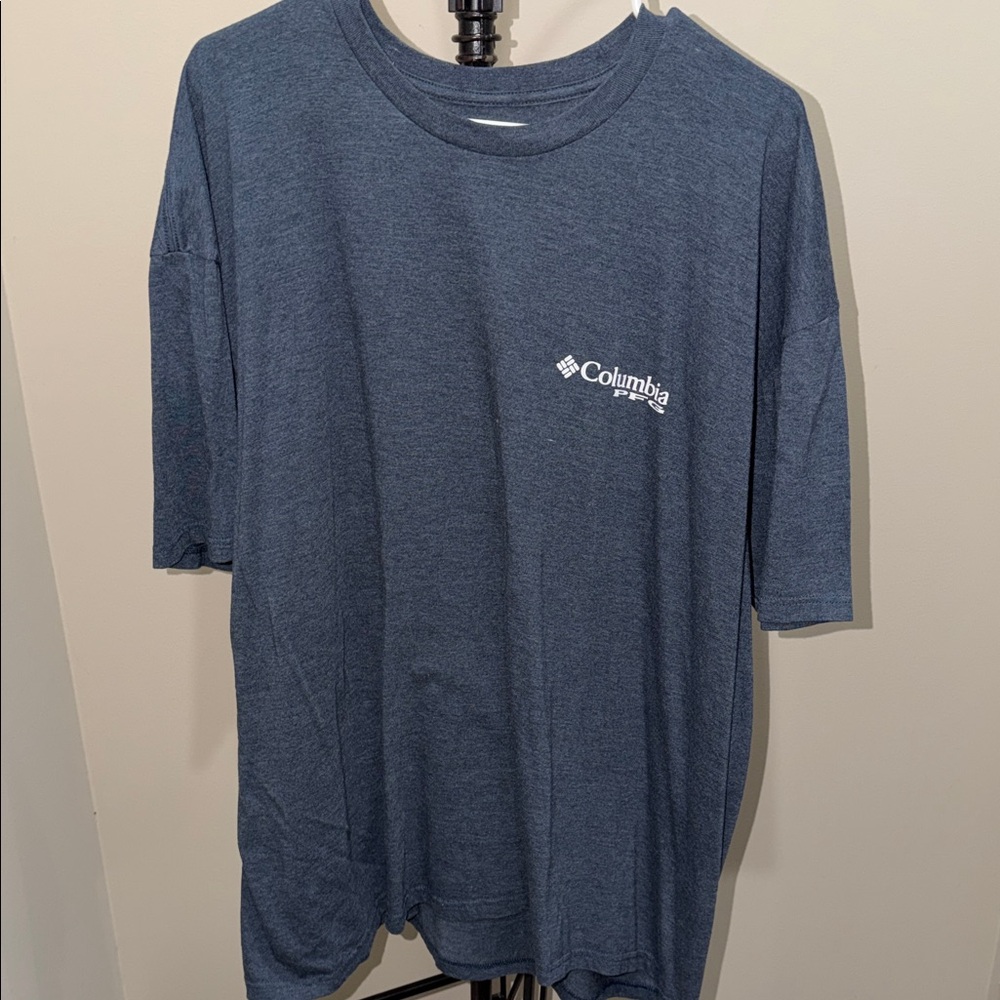 Columbia Navy Heather Short Sleeve Logo Tee